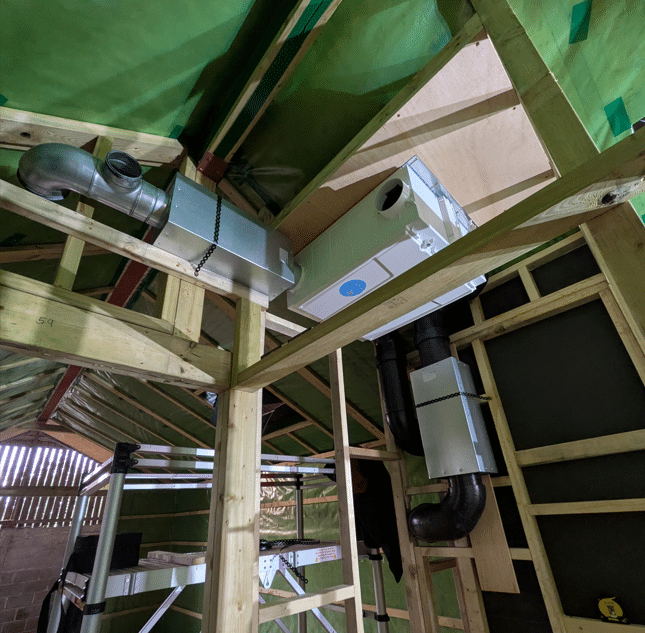 Mechanical Ventilation with Heat Recovery system providing fresh air flow in airtight homes